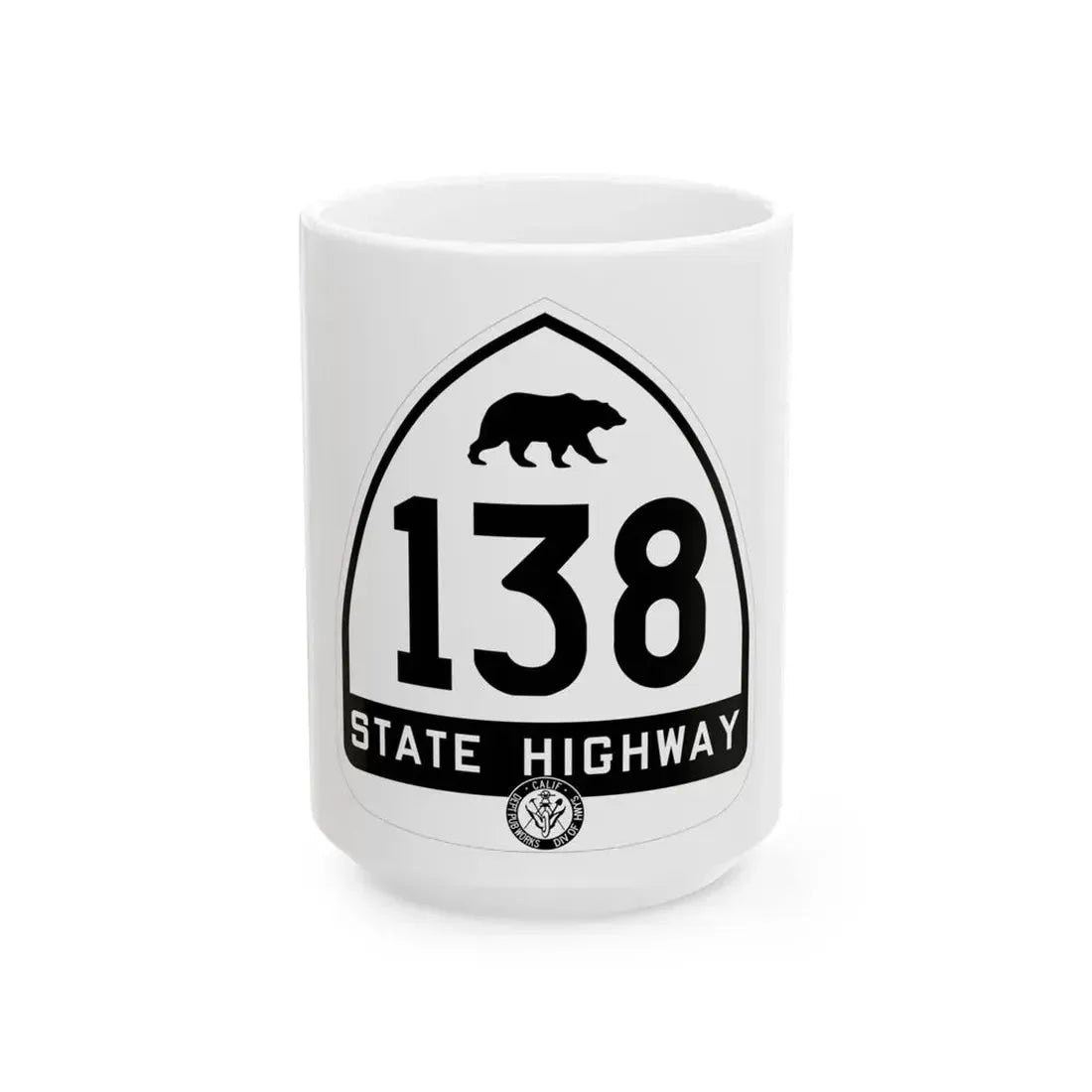 California 138 1948 (California) (Road Sign) White Coffee Mug 15oz - Go Mug Yourself