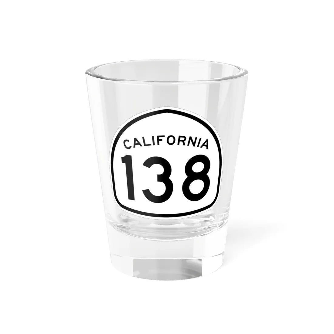 California 138 1957 (California) (Road Sign) Shot Glass 1.5oz 1.5oz - Go Mug Yourself
