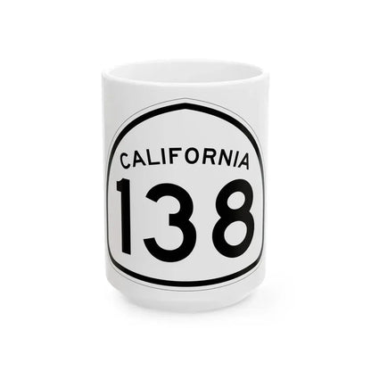 California 138 1957 (California) (Road Sign) White Coffee Mug 15oz - Go Mug Yourself