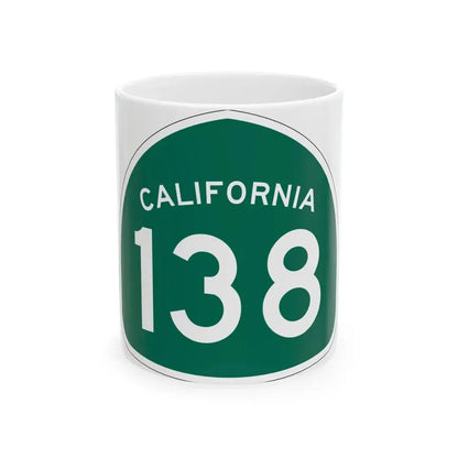 California 138 (California) (Road Sign) White Coffee Mug 11oz - Go Mug Yourself