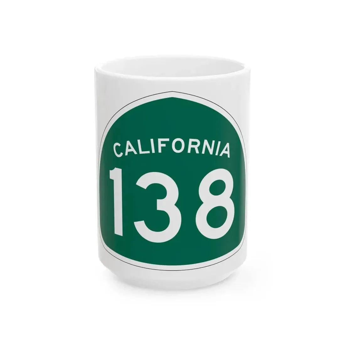 California 138 (California) (Road Sign) White Coffee Mug 15oz - Go Mug Yourself