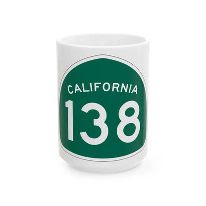 California 138 (California) (Road Sign) White Coffee Mug 15oz - Go Mug Yourself