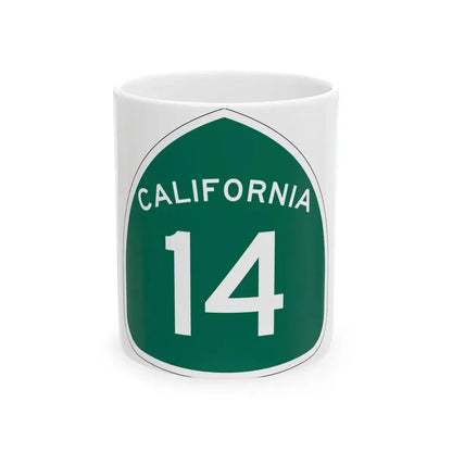California 14 (California) (Road Sign) White Coffee Mug 11oz - Go Mug Yourself