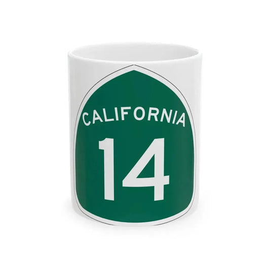 California 14 (California) (Road Sign) White Coffee Mug 11oz - Go Mug Yourself
