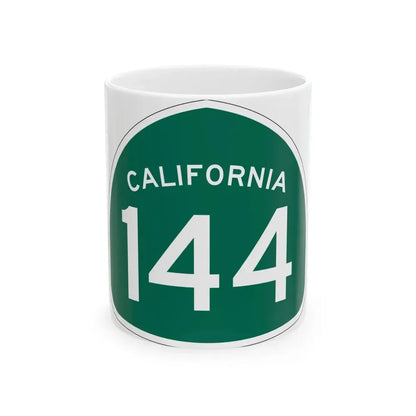 California 144 (California) (Road Sign) White Coffee Mug 11oz - Go Mug Yourself