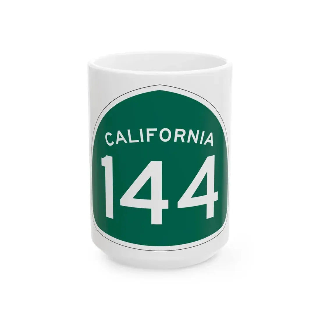California 144 (California) (Road Sign) White Coffee Mug 15oz - Go Mug Yourself