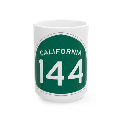 California 144 (California) (Road Sign) White Coffee Mug 15oz - Go Mug Yourself