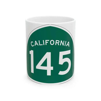 California 145 (California) (Road Sign) White Coffee Mug 11oz - Go Mug Yourself