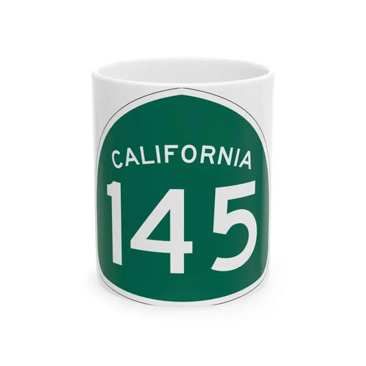 California 145 (California) (Road Sign) White Coffee Mug 11oz - Go Mug Yourself