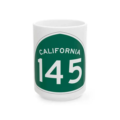 California 145 (California) (Road Sign) White Coffee Mug 15oz - Go Mug Yourself
