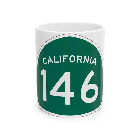California 146 (California) (Road Sign) White Coffee Mug 11oz - Go Mug Yourself