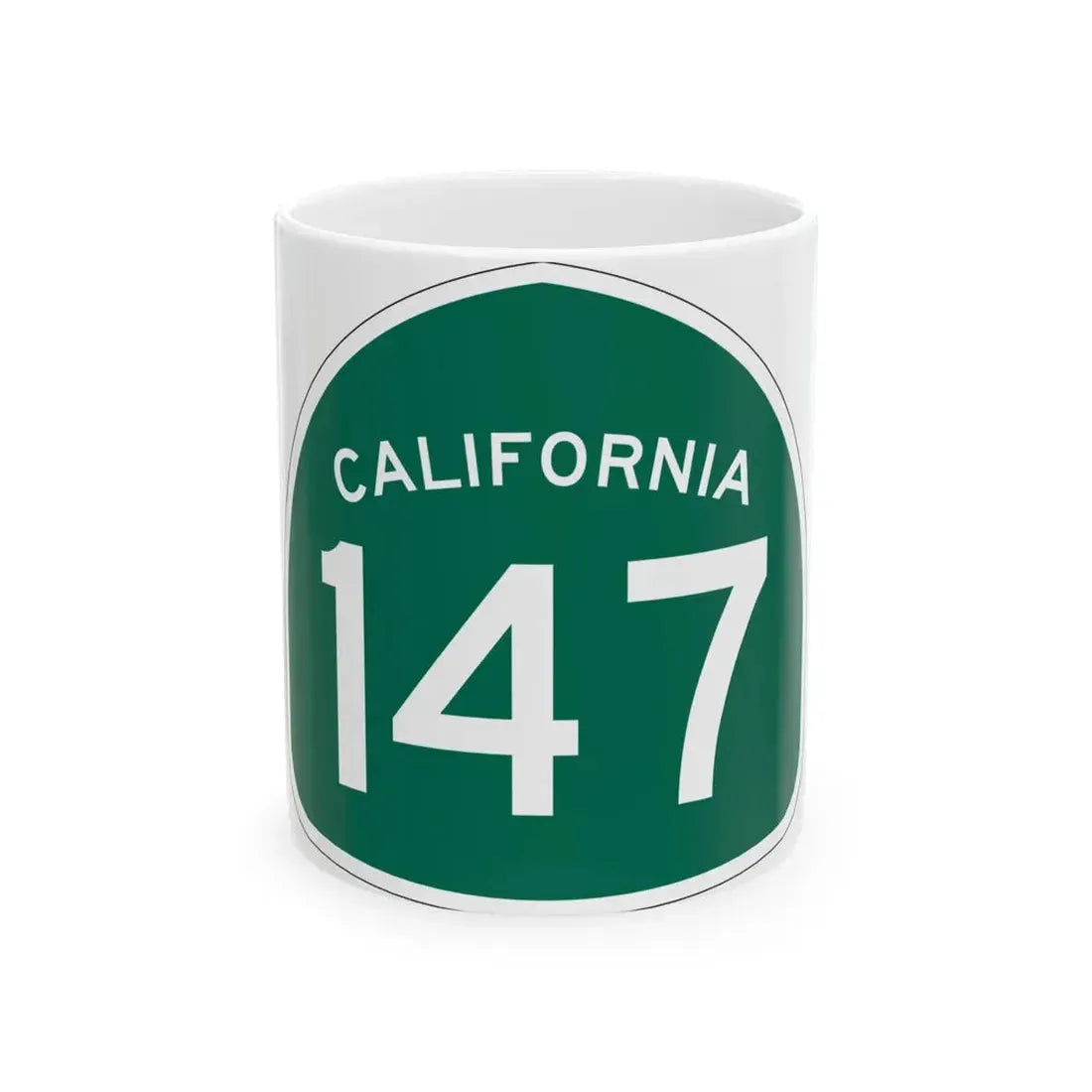 California 147 (California) (Road Sign) White Coffee Mug 11oz - Go Mug Yourself