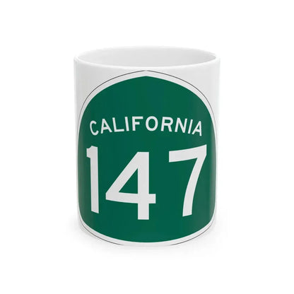California 147 (California) (Road Sign) White Coffee Mug 11oz - Go Mug Yourself