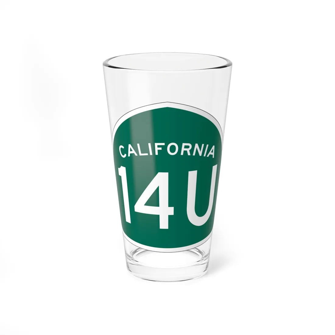California 14U (California) (Road Sign) Pint Glass 16oz 16oz - Go Mug Yourself