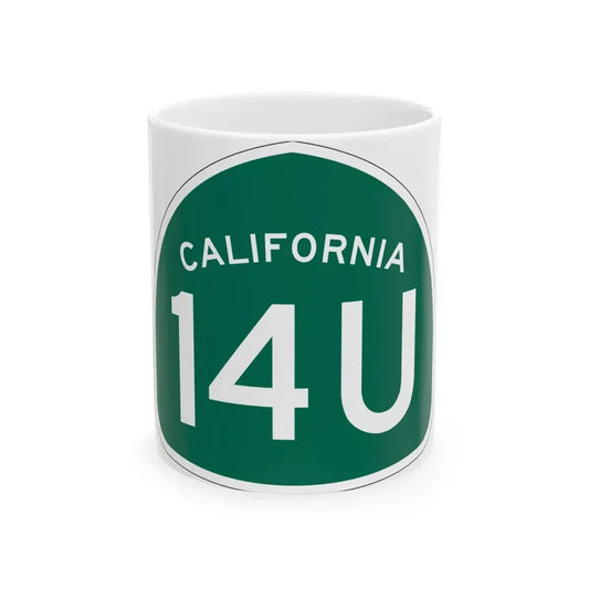 California 14U (California) (Road Sign) White Coffee Mug 11oz - Go Mug Yourself