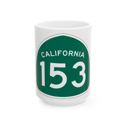 California 153 (California) (Road Sign) White Coffee Mug 15oz - Go Mug Yourself