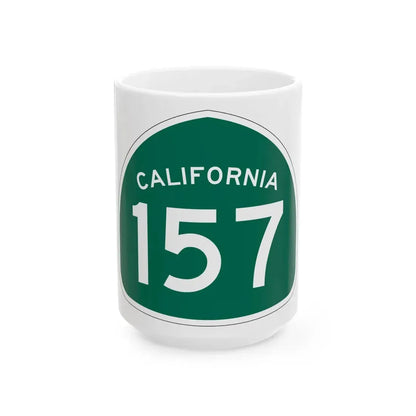 California 157 (California) (Road Sign) White Coffee Mug 15oz - Go Mug Yourself