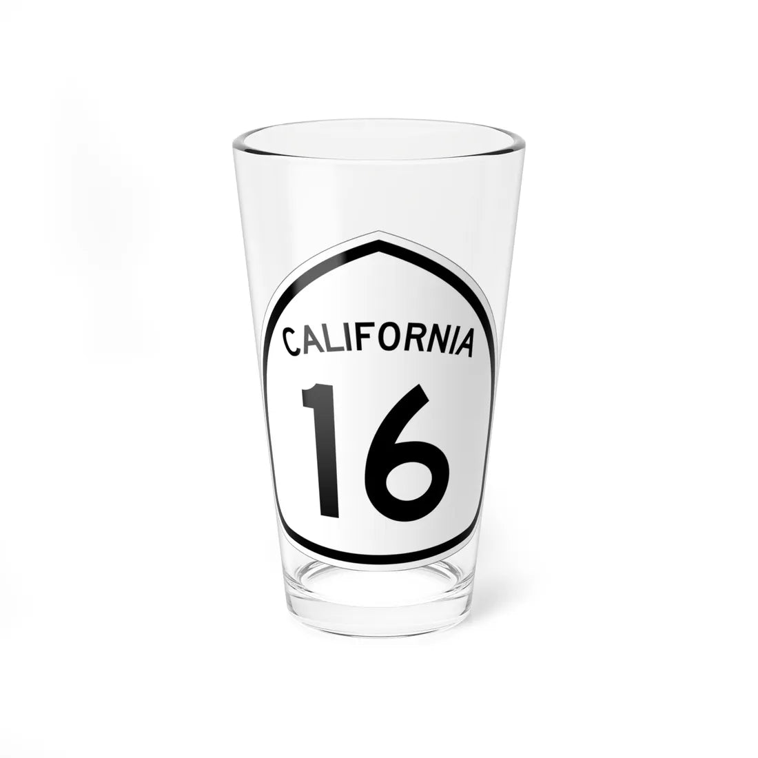 California 16 1957 (California) (Road Sign) Pint Glass 16oz 16oz - Go Mug Yourself