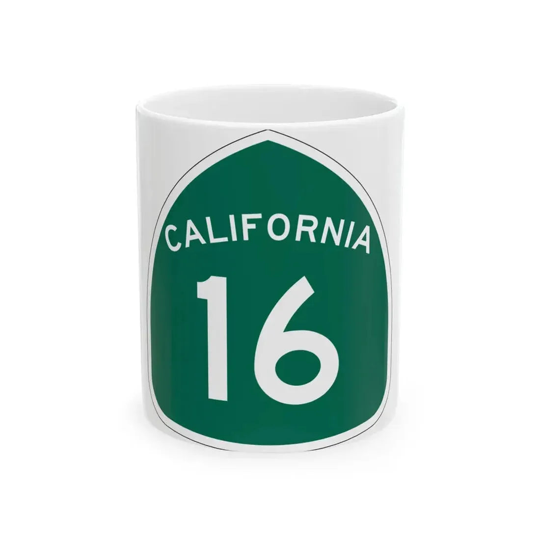 California 16 (California) (Road Sign) White Coffee Mug 11oz - Go Mug Yourself