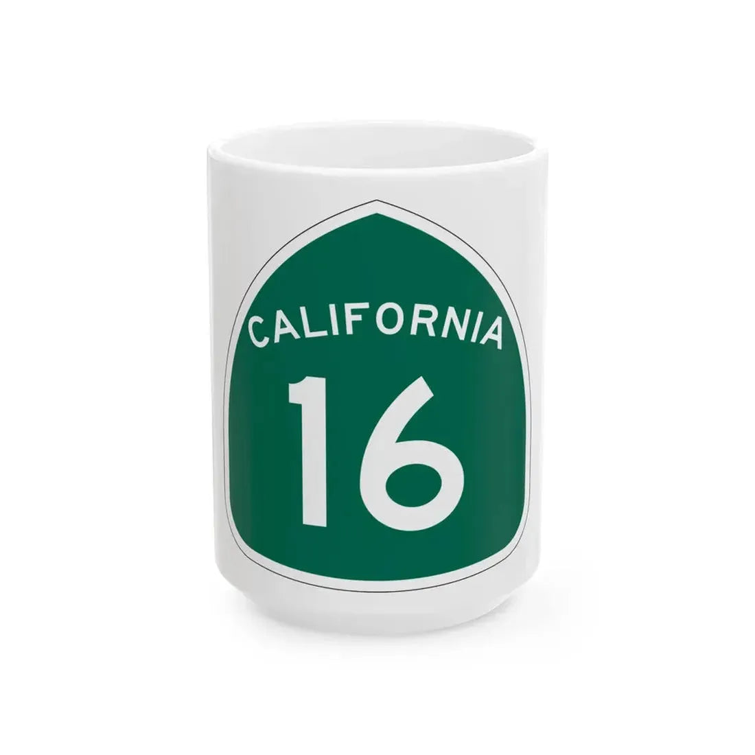California 16 (California) (Road Sign) White Coffee Mug 15oz - Go Mug Yourself