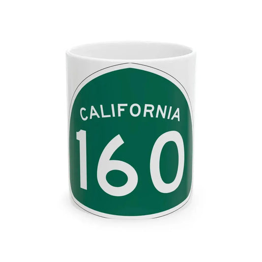 California 160 (California) (Road Sign) White Coffee Mug 11oz - Go Mug Yourself