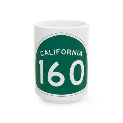 California 160 (California) (Road Sign) White Coffee Mug 15oz - Go Mug Yourself