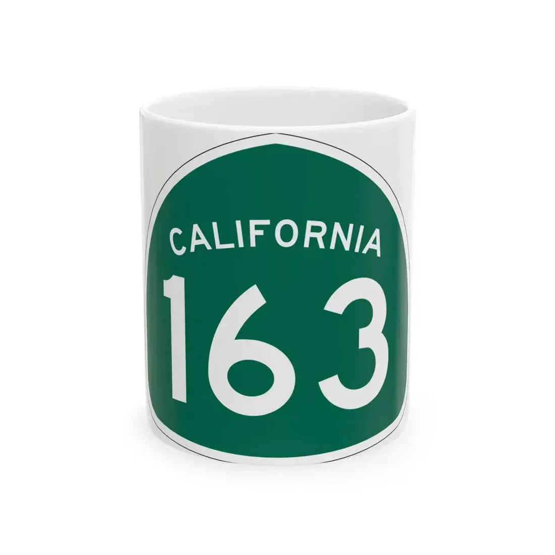 California 163 (California) (Road Sign) White Coffee Mug 11oz - Go Mug Yourself