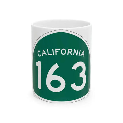 California 163 (California) (Road Sign) White Coffee Mug 11oz - Go Mug Yourself