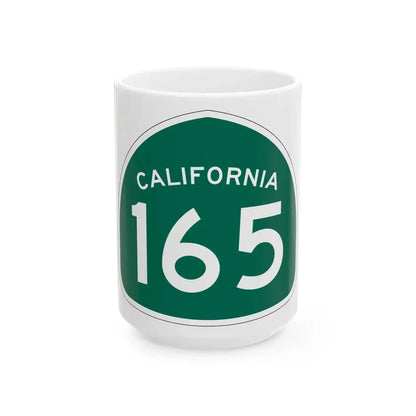 California 165 (California) (Road Sign) White Coffee Mug 15oz - Go Mug Yourself