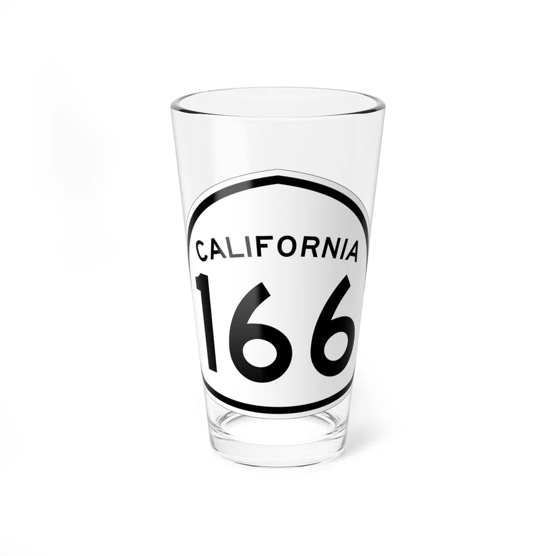 California 166 1957 (California) (Road Sign) Pint Glass 16oz 16oz - Go Mug Yourself