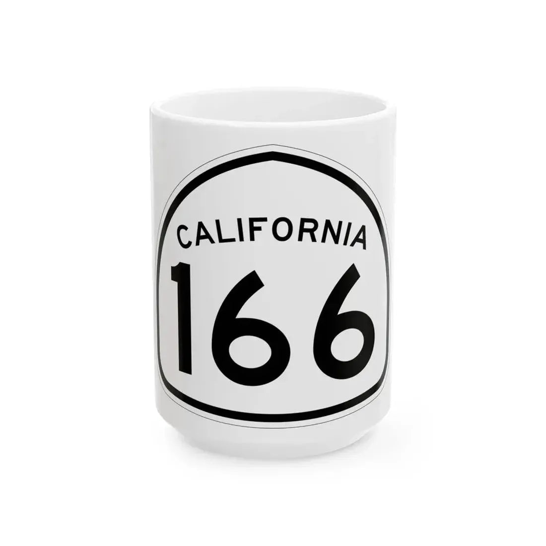 California 166 1957 (California) (Road Sign) White Coffee Mug 15oz - Go Mug Yourself