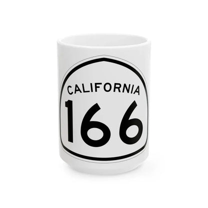 California 166 1957 (California) (Road Sign) White Coffee Mug 15oz - Go Mug Yourself
