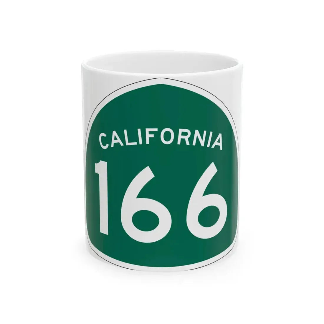 California 166 (California) (Road Sign) White Coffee Mug 11oz - Go Mug Yourself
