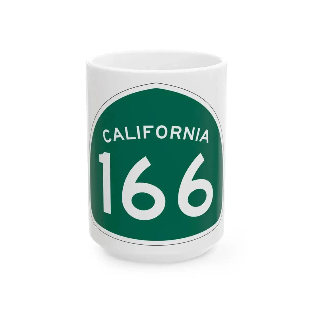 California 166 (California) (Road Sign) White Coffee Mug 15oz - Go Mug Yourself