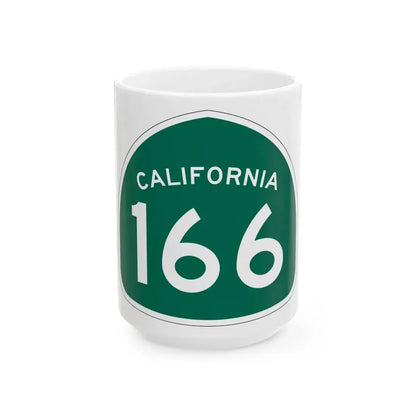 California 166 (California) (Road Sign) White Coffee Mug 15oz - Go Mug Yourself
