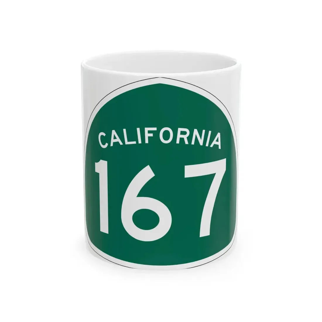 California 167 (California) (Road Sign) White Coffee Mug 11oz - Go Mug Yourself