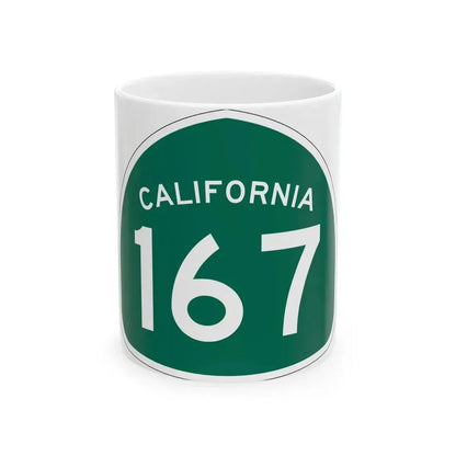 California 167 (California) (Road Sign) White Coffee Mug 11oz - Go Mug Yourself