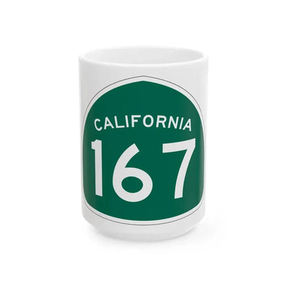California 167 (California) (Road Sign) White Coffee Mug 15oz - Go Mug Yourself