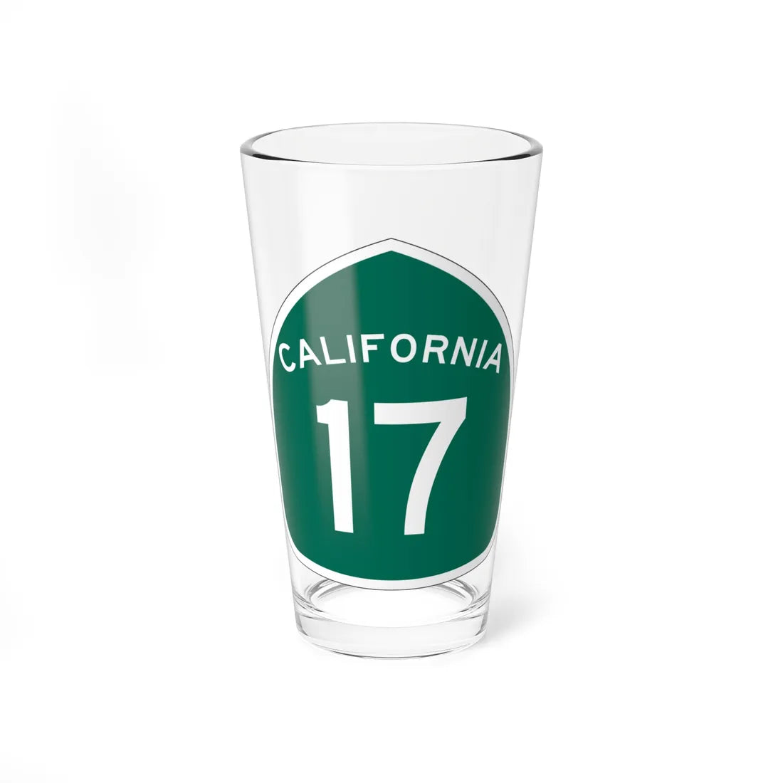 California 17 (California) (Road Sign) Pint Glass 16oz 16oz - Go Mug Yourself
