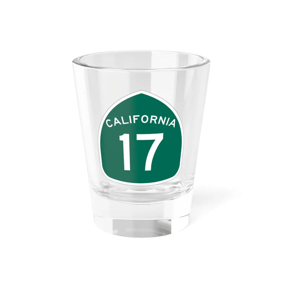 California 17 (California) (Road Sign) Shot Glass 1.5oz 1.5oz - Go Mug Yourself