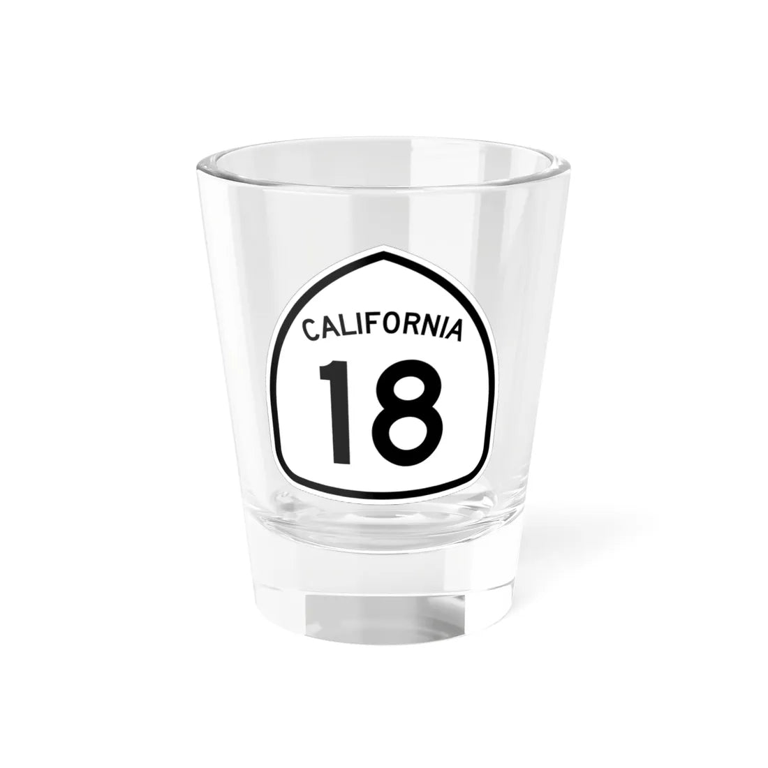 California 18 1957 (California) (Road Sign) Shot Glass 1.5oz 1.5oz - Go Mug Yourself