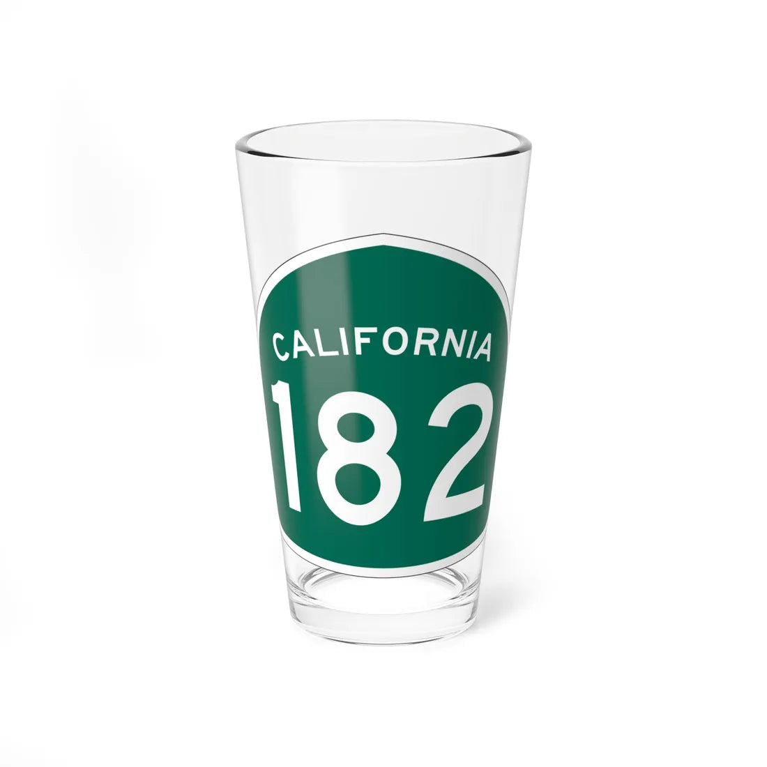 California 182 (California) (Road Sign) Pint Glass 16oz 16oz - Go Mug Yourself