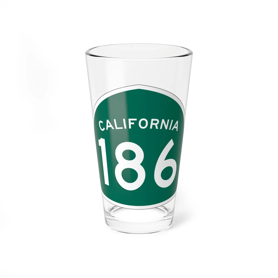 California 186 (California) (Road Sign) Pint Glass 16oz 16oz - Go Mug Yourself