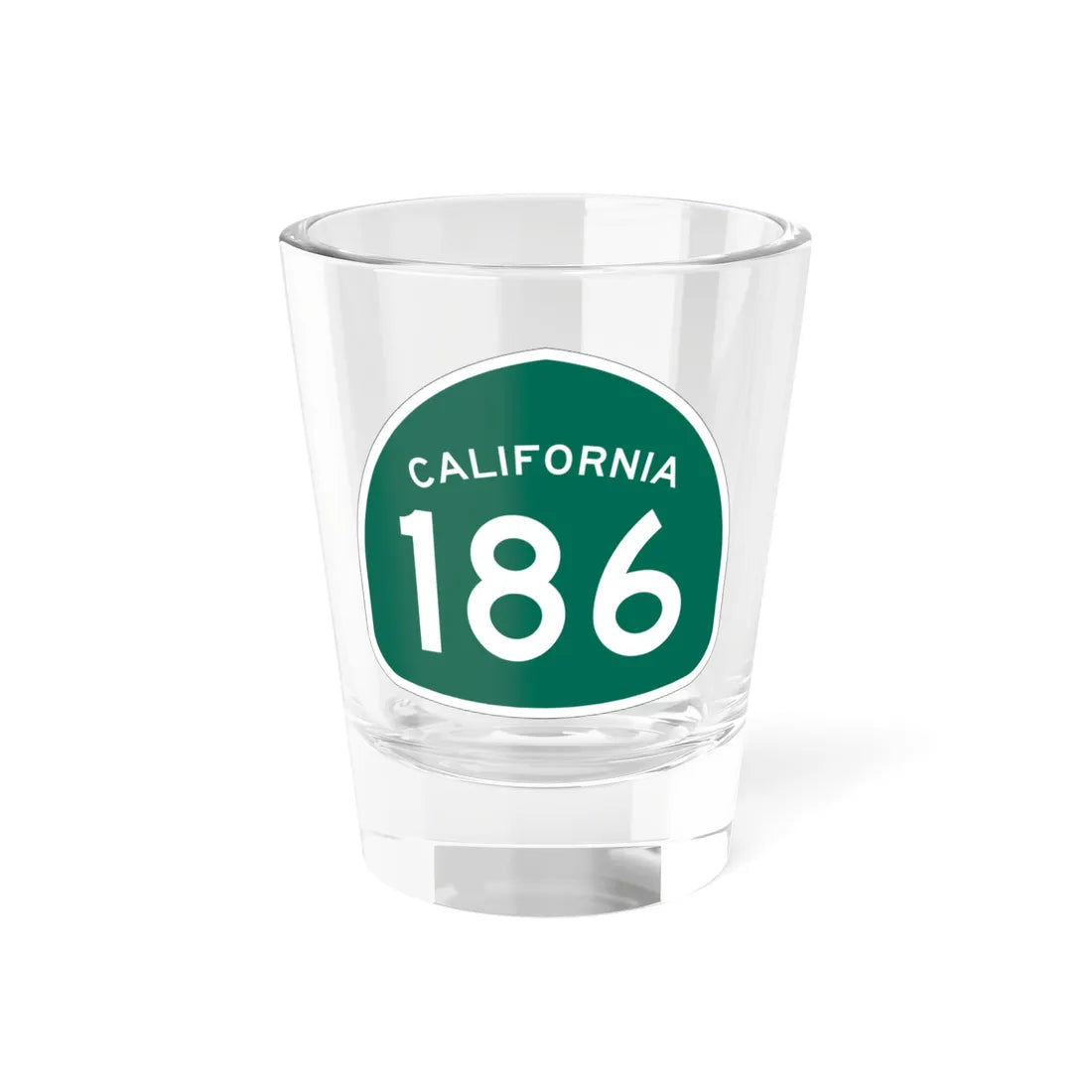 California 186 (California) (Road Sign) Shot Glass 1.5oz 1.5oz - Go Mug Yourself