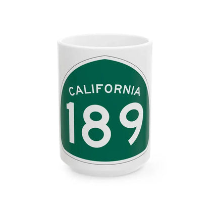 California 189 (California) (Road Sign) White Coffee Mug 15oz - Go Mug Yourself