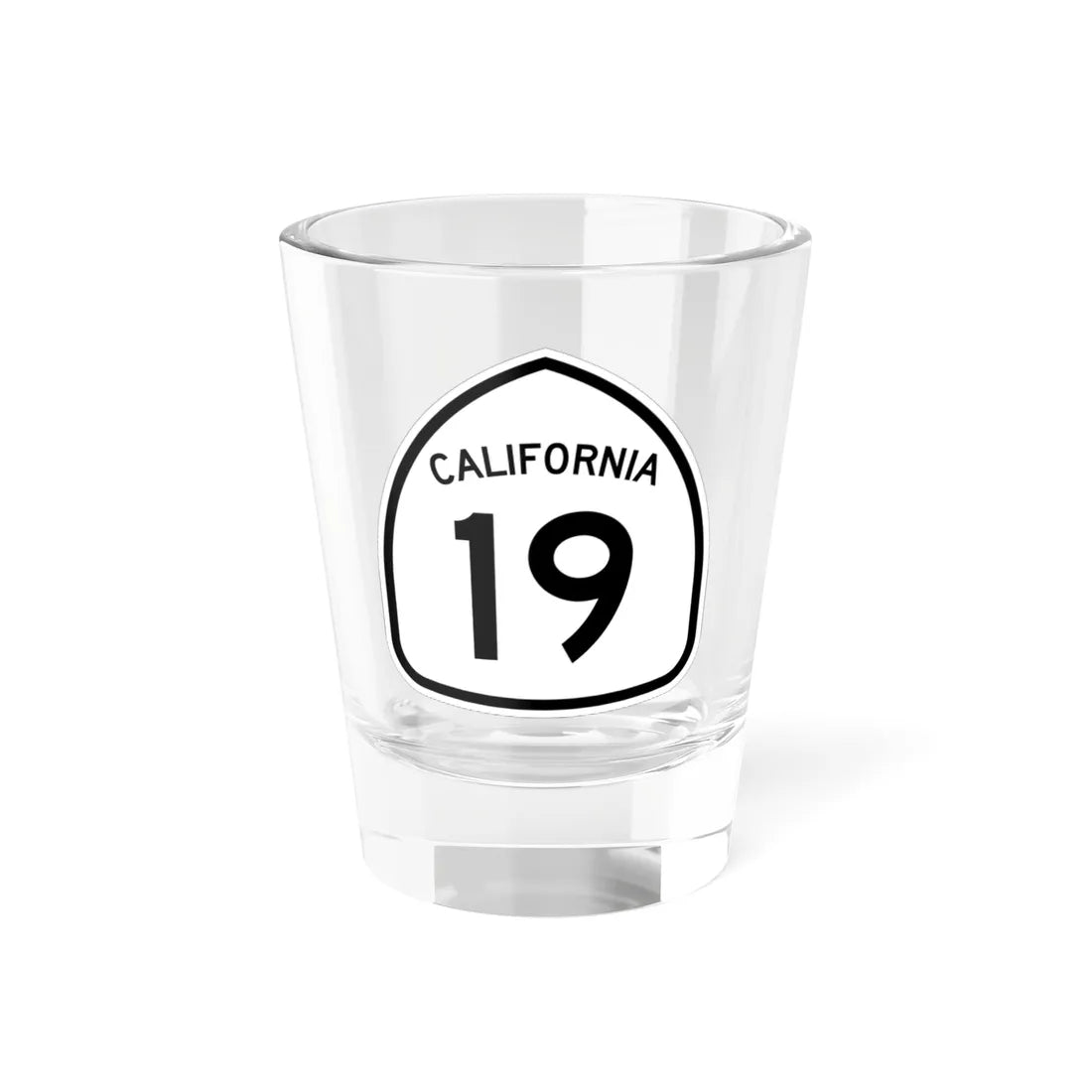 California 19 1957 (California) (Road Sign) Shot Glass 1.5oz 1.5oz - Go Mug Yourself