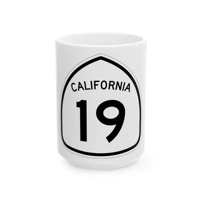 California 19 1957 (California) (Road Sign) White Coffee Mug 15oz - Go Mug Yourself