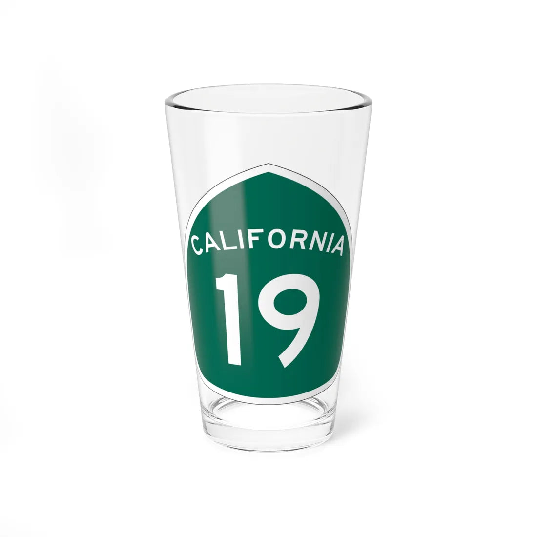 California 19 (California) (Road Sign) Pint Glass 16oz 16oz - Go Mug Yourself