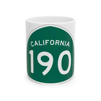California 190 (California) (Road Sign) White Coffee Mug 11oz - Go Mug Yourself