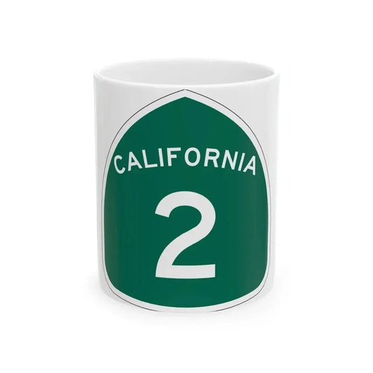 California 2 (California) (Road Sign) White Coffee Mug 11oz - Go Mug Yourself